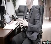 Hot MILF secretary satisfies boss wishes