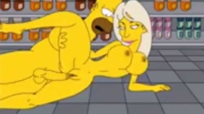Homer Simpson fucking in the supermarket